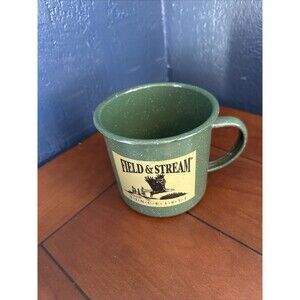 Field & Stream Green Tin Mug Camping Outdoors Eagle 1871 Coffee